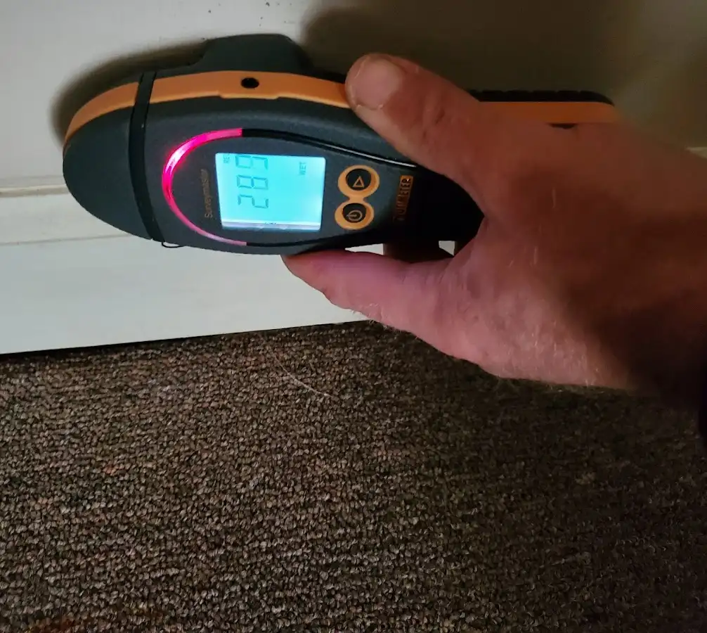 Moisture detection at baseboard during Sewage Cleanup & Sanitation in Rexburg
